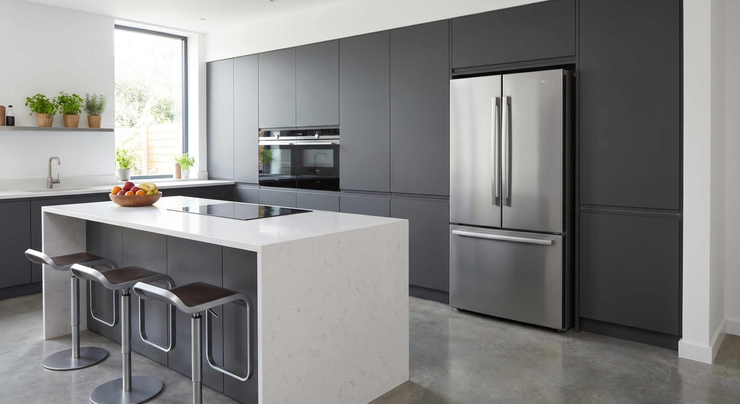 cucina moderna con frigo